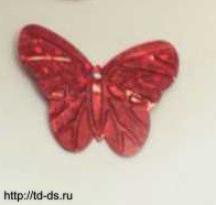 Пайетки (блестки) Бабочки красный 30х23 мм уп. 50 гр. - швейная фурнитура, товары для творчества оптом  ТД "КолинькоФ"