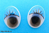 Глаза бегающие для игрушек овальные 10*15 мм. (уп 100 пар) синий - швейная фурнитура, товары для творчества оптом  ТД "КолинькоФ"