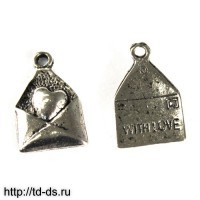 0778 Подвеска металлическая 'Конверт', 10*15 мм, упак./5 шт., Артикул: 7702791 серебро - швейная фурнитура, товары для творчества оптом  ТД "КолинькоФ"