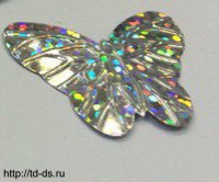 Пайетки (блестки) Бабочки серебро 30х23 мм уп. 50 гр. - швейная фурнитура, товары для творчества оптом  ТД "КолинькоФ"