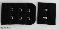 Застёжка для бюстгальтера двойная шир.3 см. уп. 10 комплектов. цв. черный - швейная фурнитура, товары для творчества оптом  ТД "КолинькоФ"