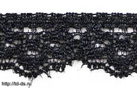 Кружево эластичное (стрейч) арт.146 шир. 15 мм цв. черный уп. 10 ярд - швейная фурнитура, товары для творчества оптом  ТД "КолинькоФ"