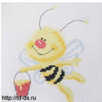 Набор для вышивания Hobby & Pro Kids №214 'Пчелка' 19*19см (канва с рисунком, пяльцы, нитки, игла - швейная фурнитура, товары для творчества оптом  ТД "КолинькоФ"