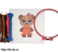 Набор для вышивания Hobby & Pro Kids №248 "Машуня'' 19*19см (канва с рисунком, пяльцы, нитки, игла - швейная фурнитура, товары для творчества оптом  ТД "КолинькоФ"