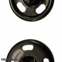 Кнопка потайная пришивная диам. 25 мм пл. 6 шт. черный - швейная фурнитура, товары для творчества оптом  ТД "КолинькоФ"