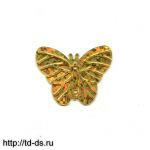 Пайетки (блестки) Бабочки золото 30х23 мм уп. 50 гр. - швейная фурнитура, товары для творчества оптом  ТД "КолинькоФ"
