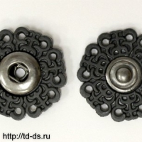 Кнопка потайная пластик/никель диам 18 мм черный, уп. 2 шт. - швейная фурнитура, товары для творчества оптом  ТД "КолинькоФ"
