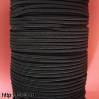 Резинка шляпная (шнур круглый эластичный)  диам. 3 мм черный  уп. 100 м. - швейная фурнитура, товары для творчества оптом  ТД "КолинькоФ"