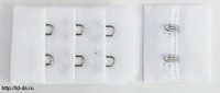 Застёжка для бюстгальтера двойная шир.3 см. уп. 10 комплектов. цв.белый - швейная фурнитура, товары для творчества оптом  ТД "КолинькоФ"