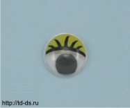  Глаза бегающие клеевые для игрушек 12 мм. желтые уп 100 пар) - швейная фурнитура, товары для творчества оптом  ТД "КолинькоФ"