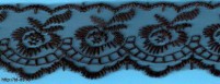 Кружево капрон  шир. 3,5 см черный уп. 10 ярд.(9,1 м) - швейная фурнитура, товары для творчества оптом  ТД "КолинькоФ"