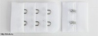 Застёжка для бюстгальтера двойная шир.3 см. уп. 10 комплектов. цв.белый - швейная фурнитура, товары для творчества оптом  ТД "КолинькоФ"