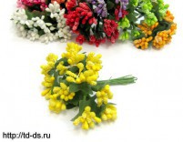 Букетик  ягодки-грозди (уп. 12 шт) 9,5 см желтый  - швейная фурнитура, товары для творчества оптом  ТД "КолинькоФ"