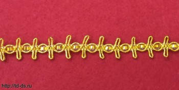 Тесьма отделочная ш.18мм арт.6907 золото уп. 15 ярд. ( 13,65 м) - швейная фурнитура, товары для творчества оптом  ТД "КолинькоФ"