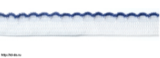 Резинка ажурная для нижнего белья арт. 9112-010 шир. 10 мм белый/василек (уп. 50 м) - швейная фурнитура, товары для творчества оптом  ТД "КолинькоФ"
