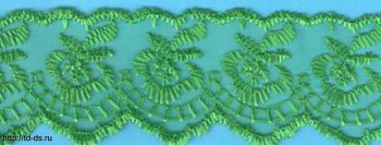 Кружево ш-3,5 см  зеленый  (уп. 10 ярдов) - швейная фурнитура, товары для творчества оптом  ТД "КолинькоФ"
