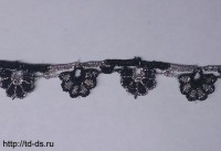 Тесьма-гипюр  "Кактус" №1388  шир.20 мм, серебро/черный уп. 4,5м.  - швейная фурнитура, товары для творчества оптом  ТД "КолинькоФ"