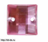 Стразы* пришивные (уп. 50шт) диам. 10х10 мм квадратные № 9 розовый - швейная фурнитура, товары для творчества оптом  ТД "КолинькоФ"