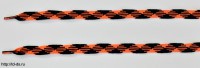 Шнурки кроссовочные дл. 100 см  цв.оранжево-чёрный шир. 10 мм уп. 10 пар - швейная фурнитура, товары для творчества оптом  ТД "КолинькоФ"