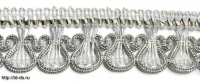 Тесьма отделочная (уп.15ярд) ш.25мм арт.10577 серебро - швейная фурнитура, товары для творчества оптом  ТД "КолинькоФ"