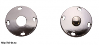 Кнопка потайная декоративная гладкая (уп. 10 шт) диам. 25 мм никель - швейная фурнитура, товары для творчества оптом  ТД "КолинькоФ"