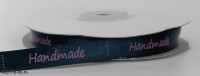 Лента атласная "Handmade" шир. 10 мм уп. 25 ярд. цв. джинс - швейная фурнитура, товары для творчества оптом  ТД "КолинькоФ"