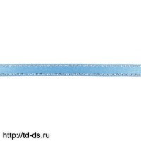 Лента атласная односторонняя 6 мм*22,86м с серебр. нитью  цв.голубой - швейная фурнитура, товары для творчества оптом  ТД "КолинькоФ"