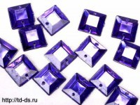 Стразы* пришивные (уп. 50шт) диам. 10х10 мм квадратные фиолет - швейная фурнитура, товары для творчества оптом  ТД "КолинькоФ"