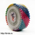 Булавки на пластине с цветным перл. шариком,  12 дисков - швейная фурнитура, товары для творчества оптом  ТД "КолинькоФ"