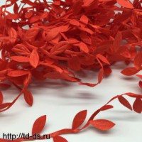 Листочки на тесьме цвет: красный. уп.7- 10м - швейная фурнитура, товары для творчества оптом  ТД "КолинькоФ"