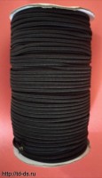 Резинка шляпная (шнур круглый эластичный)  диам. 3 мм черный  уп. 100 м. - швейная фурнитура, товары для творчества оптом  ТД "КолинькоФ"