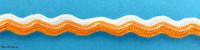 Тесьма вязаная вьюнчик двухцветный арт. 3726 ширина 5 мм бело-оранж 20 м. - швейная фурнитура, товары для творчества оптом  ТД "КолинькоФ"