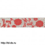 Декоративная лента 'Маки', DM-009, 15 мм*32,9м серебро/красный	 Артикул: 7713146  - швейная фурнитура, товары для творчества оптом  ТД "КолинькоФ"