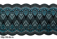 Кружево стрейч арт. 8009  шир.16см уп. 9,1 м. цвет 074 бирюза - швейная фурнитура, товары для творчества оптом  ТД "КолинькоФ"