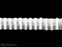 Шторная тесьма 25 мм белая Параллельные складки (один ряд петель, 2 шнура) уп. 100м. - швейная фурнитура, товары для творчества оптом  ТД "КолинькоФ"