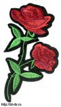 Термоаппликация "роза" 6,5х12,3 см красная 1 шт. - швейная фурнитура, товары для творчества оптом  ТД "КолинькоФ"