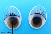 Глаза бегающие для игрушек овальные 12*16 мм. (уп 50 пар) синий - швейная фурнитура, товары для творчества оптом  ТД "КолинькоФ"