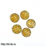 Стразы круглые  для приклеивания объемные "Кристаллы" d 16 мм золото уп. 50 шт. - швейная фурнитура, товары для творчества оптом  ТД "КолинькоФ"