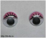 Глаза бегающие с ресницами для игрушек 12 мм. сирень (уп 100 пар) - швейная фурнитура, товары для творчества оптом  ТД "КолинькоФ"