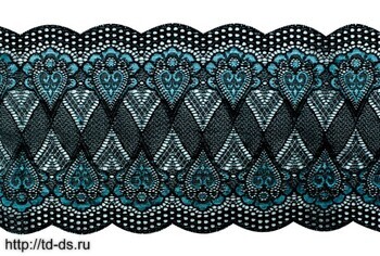 Кружево стрейч арт. 8009  шир.16см уп. 9,1 м. цвет 074 бирюза - швейная фурнитура, товары для творчества оптом  ТД "КолинькоФ"