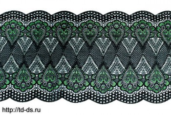 Кружево стрейч арт. 8009  шир.16см уп. 9,1 м. цвет 091 зеленый - швейная фурнитура, товары для творчества оптом  ТД "КолинькоФ"