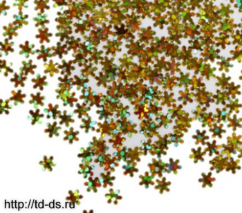 Блестки Снежинки диам.5 мм  золото уп. 25 гр. - швейная фурнитура, товары для творчества оптом  ТД "КолинькоФ"