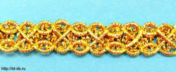 Тесьма отделочная шир. 11 мм арт. 6749 (уп. 15 ярд) золото - швейная фурнитура, товары для творчества оптом  ТД "КолинькоФ"