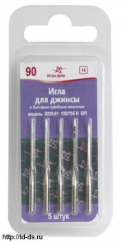 0220-01 Иглы 'Для джинсы' №90 АРТИ уп. 5 игл - швейная фурнитура, товары для творчества оптом  ТД "КолинькоФ"