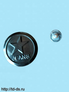 Кнопки-пуговицы джинсовые  диам. 20 мм "JEANS звезда" т. никель уп. 100 шт. - швейная фурнитура, товары для творчества оптом  ТД "КолинькоФ"